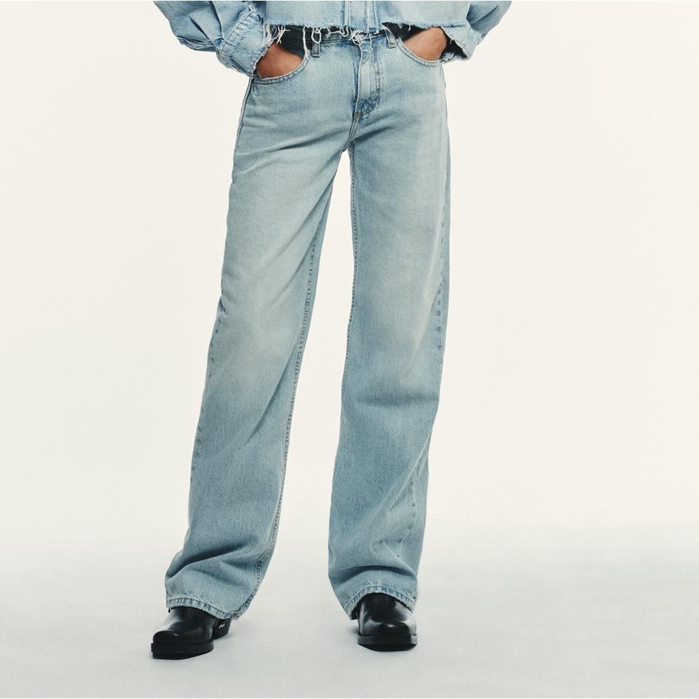 Zara Light Blue Wide Leg Jeans